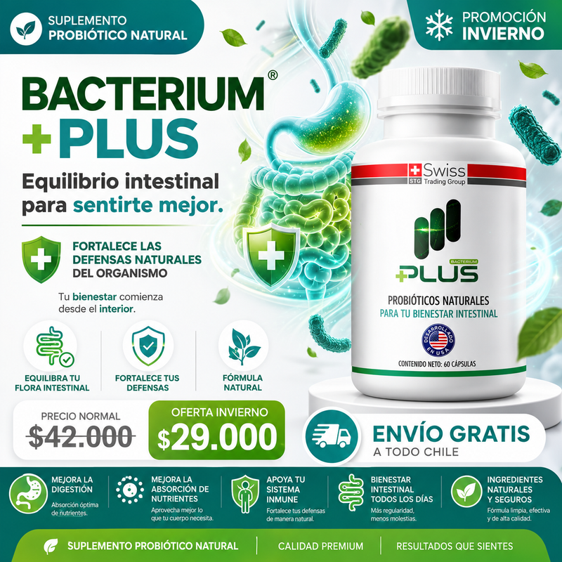 Bacterium Plus® - Equilibrio intestinal para sentirte mejor.