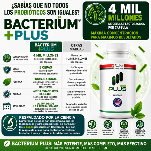 Bacterium Plus® - Equilibrio intestinal para sentirte mejor.