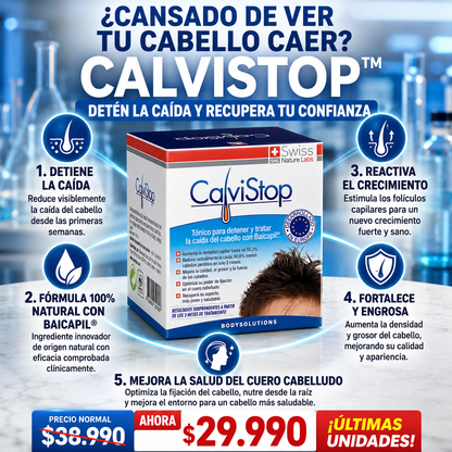 CalviStop® - Reduce la caída, fortalece el cabello y reactiva el crecimiento.